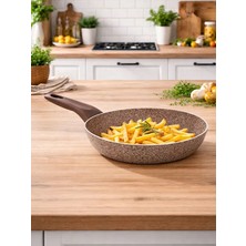 Emel 22 cm Granit Kızartma Tavası (Bej)