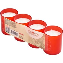 Rubin Licht Korumalı Yanan Kırmızı Mum 4 Adet Kokusuz Özellikleriyle Eşsiz Ambiyans Yaratır