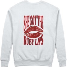 The Lucid Lab Ruby Lips Sweatshirt - Beyaz