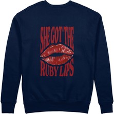 The Lucid Lab Ruby Lips Sweatshirt - Lacivert