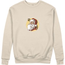 The Lucid Lab Vintage Santa Portrait Sweatshirt - Bej