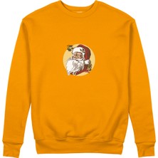 The Lucid Lab Vintage Santa Portrait Sweatshirt - Turuncu