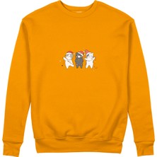 The Lucid Lab Tangled Christmas Cats Sweatshirt - Turuncu