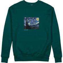 The Lucid Lab The Starry Night Sweatshirt - Koyu Yeşil