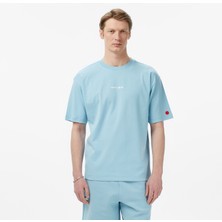 United4 Unıted4 Regular Fit Erkek Mavi T-Shirt.turkuaz