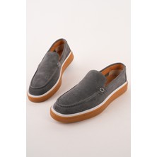 Muggo Covent Hakiki Süet Deri Bağcıksız Erkek Günlük Loafer Ayakkabı