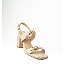 Massima 610 Ten Tokalı Bantlı Topuklu Abiye Kadın Ayakkabı