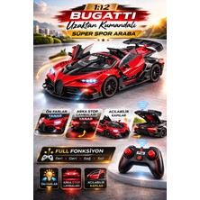 Trendzone Uzaktan Kumandalı Bugatti Süper Spor Araba 33CM | Şarjlı Işıklı, Açılabilir Kapı ve Bagajlı Rc Araba