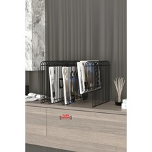 Boz Concept Home Koltuk Yanı Metal Dergilik Space Age Dekoratif Metal Gazetelik, Plaklık ve Ev Düzenleyici Kitap Rafı