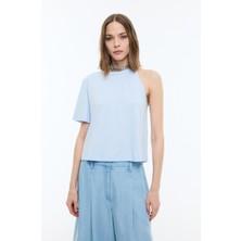 ROMAN Tek Omuz T-Shirt Mavi YY023849_036