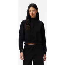 United4 Unıted4 Regular Fit Kadın Siyah Sweatshirt.sıyah