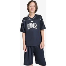 Adidas Stadium File Basketball Çocuk Siyah T-Shirt.-