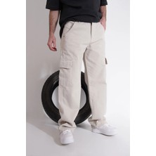 Difransel Jeans Erkek Dikiş Detaylı Kargo Cepli Baggy Pantolon