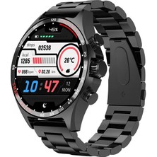 Kalobee SK27 Business Amoled Ekran Metal / Deri / Silikon Kordonlu Akıllı Saat– iPhone & Android Uyumlu, Sağlık & Spor Takip, Bluetooth Çağrı