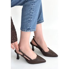 Celira Kahverengi Cilt Kadın Topuklu Ayakkabı