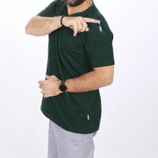 Formteks V Yaka Omuz Garnili Tişört Yeşil