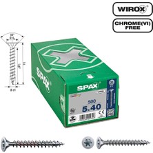 Spax Evrensel Vida 5 x 40MM 500 Adet Tam Dişli Havşa Başlı Yıldız Z1 Spax-S Versiyon Wırox Kaplama