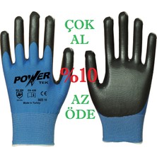 Power Tek 10 Numara 10 Çift Nitril İş Eldiveni