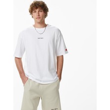 United4 Unıted4 Regular Fit Erkek Beyaz T-Shirt.beyaz