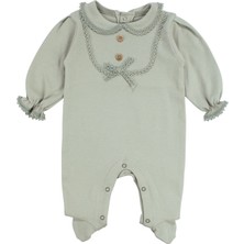 by BebekOdam Kız Bebek Yeşil Fistolu Yakalı Düğmeli Patikli Tulum - 1016536