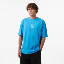 United4 Unıted4 Regular Fit Erkek Mavi T-Shirt.saks