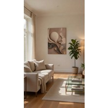 Safir Design Minimalist Beyaz Dokulu Soyut Kanvas Tablo