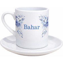 Myworldorganization Kişiye Özel Isimli ve Çiçek Desenli Fincan