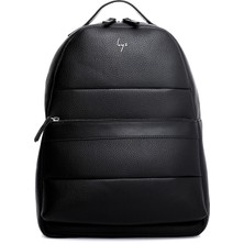 Beyaz Çanta BYZ-232 F-Siyah Sırt Çantası Suni Deri Büyük Kapasiteli 40X31X18cm Desenli