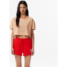 United4 Unıted4 Regular Fit Kadın Pembe T-Shirt.pudra