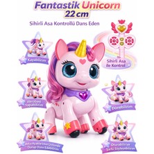 Trendzone Uzaktan Kumandalı Şarjlı Dans Eden Şarkı Söyleyen Sihirli Asa Kontrollü Interaktif Tek Boynuzlu Unicorn At 22CM