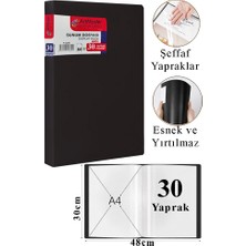 ArtMaster Siyah Sunum Dosyası 30 Lu 1 Adet Poşet Dosyalı Katalog Dosyası 30 Poşetli Kendinden Dosya Plastik Kapaklı