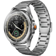 Kalobee SK44 Business Amoled Ekran 3 Kordonlu Akıllı Saat– iPhone & Android Uyumlu,48 mm Gümüş