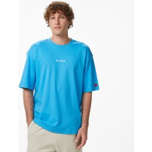 United4 Unıted4 Regular Fit Erkek Mavi T-Shirt.saks