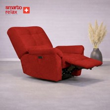 Smarto Tv Koltuğu Berjer Porto Comfort –, Elektrikli Kademeli Sırt Dayama, Ergonomik Tasarım, Kontrol Panelli, Dekoratif Tekli Koltuk (Salon/oturma Odası)