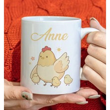 Bk Gift Anne ve Yavrusu Beyaz Kupa Bardak -14, Anneler Günü ve Kadınlar Günü Hediyesi