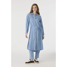 Zühre Noa Tunik 38-48 Mavi Tunik