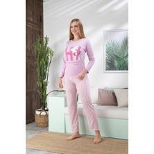 Madame Clara Desenli Süprem Uzun Kollu Kadın Pijama