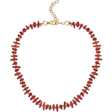 Cal's Kırmızı Kırık Mercan Kolye