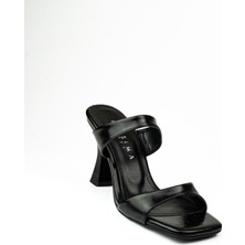 Massima 233 - 15 Siyah Topuklu Abiye Kadın Terlik