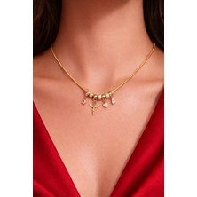 Melisa Takı & Aksesuar 316L Çelik Gold Renk Melek Kolye