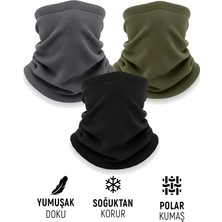 Qulothes 3 Lü Kombin Set Termal Polar Soğuk Geçirmez Bere & Boyunluk Unisex  Kışlık Ayarlanabilir Ip