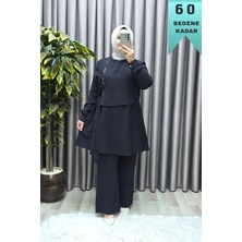 Elmas Tesettür Kadın Giyim Büyük Beden Kuş Gözü Modeli Çilek Kumaş Ikili Takım