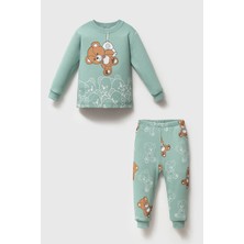 Mahfel %100 Pamuklu Bebek&çocuk Pijama Takımı S. Ayıcık Yeşil