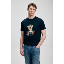 Lufian Teddy Modern Grafik T- Shirt Siyah