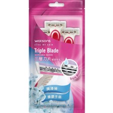 Watsons Kullan At Kadın Tıraş Bıçağı 3 Bıçaklı 3 Adet Seramik Kaplamalı Sürtünmeyi Önleyici