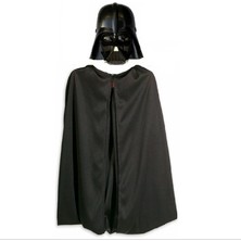 DS LLC Çocuk Boy Yıldız Savaşları Star Wars Darth Vadet Maskesi ve 90 cm Pelerin Seti Siyah Iegtgrs-34