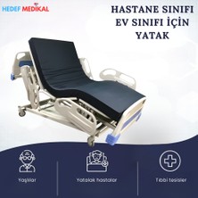 Hedef Medikal 3 Motorlu Abs Tabanca Korkuluklu Hasta Karyolası, Asansörlü, Ev ve Hastane Tipi