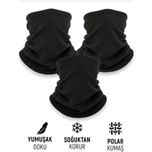 Qulothes 3 Lü Kombin Set Termal Polar Soğuk Geçirmez Bere & Boyunluk Unisex  Kışlık Ayarlanabilir Ip