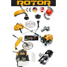 Rotor BC520A 52 cc, Benzinli Yan Tırpan, 400 MM Kesim Çapalama Aparatı Set