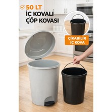 50 Litre Pedallı Çöp Kovası Kapaklı | Dayanıklı Plastik | Mutfak Banyo Ofis Kullanımına Uygun